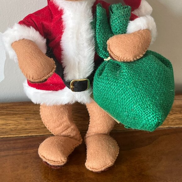 Annalee Mobilitee Dolls Santa Claus Stuffed Bear Doll Vintage 1989 Sack 8054 USA - Picture 4 of 12